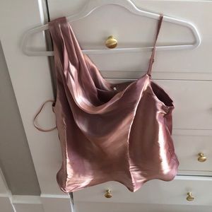 Free people shimmery metallic top.
